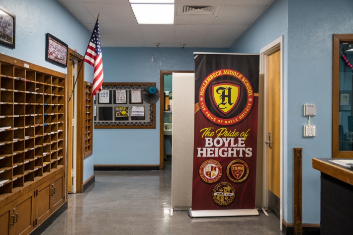 The main office at Hollenbeck Middle School. Photo by Jared Cowan for L.A. TACO.